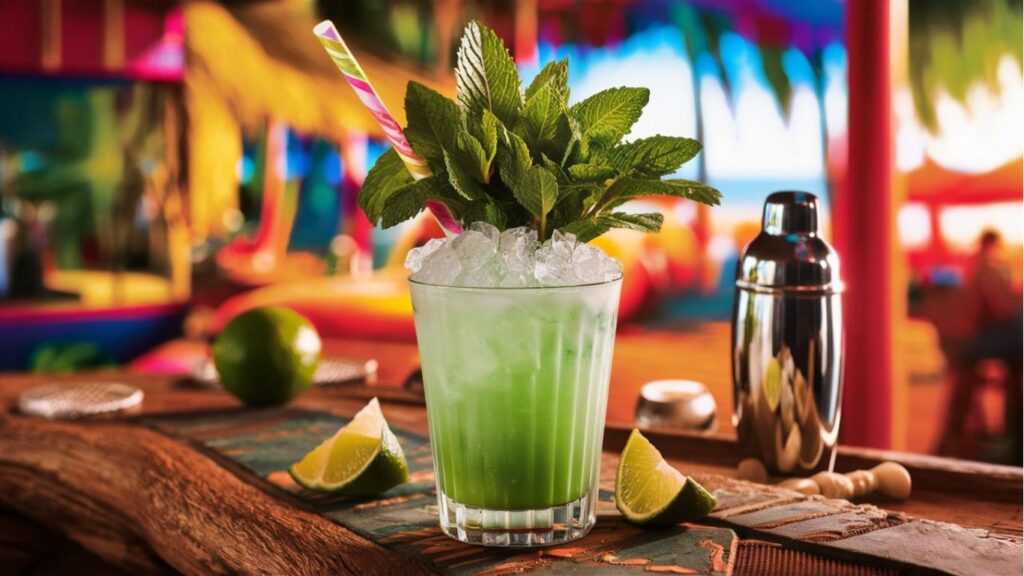 cocktail vert sur la plage