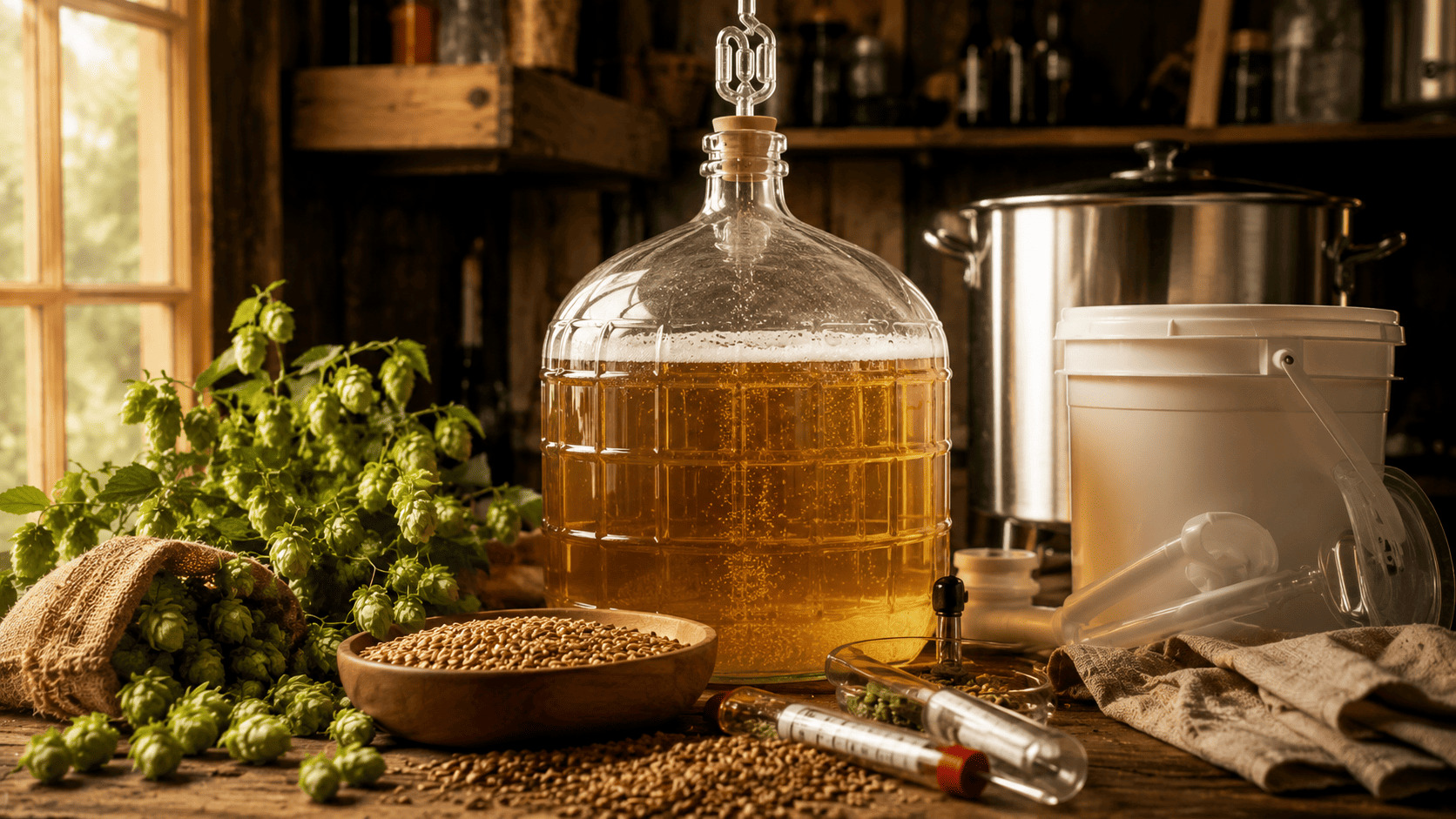 Kit de fabrication de bière maison avec malts et houblon